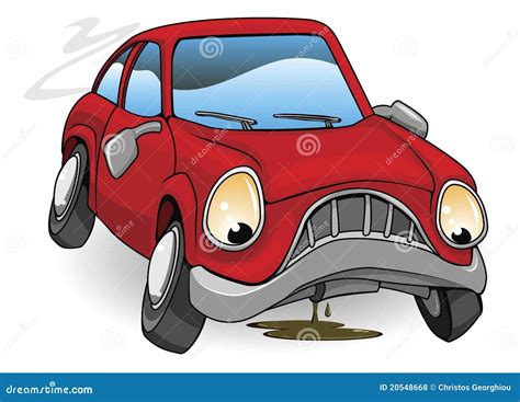 Sad Broken Down Cartoon Car Stock Vector - Illustration of garage, clip ...