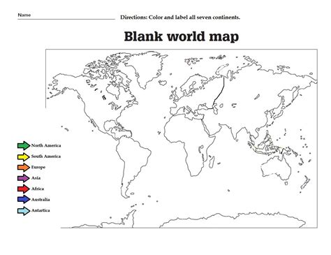 Continents For Kids Worksheets