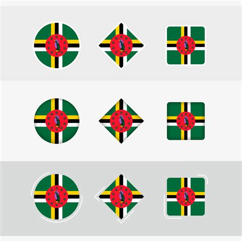 Dominica flag icons set, vector flag of Dominica. 22969148 Vector Art at Vecteezy