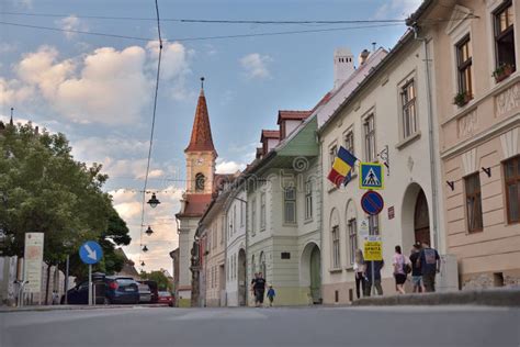 Aged Architecture of Sibiu Old Town with Impressive Medieval Historical ...