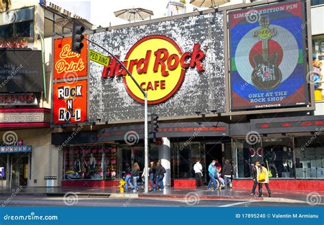 Hard Rock Cafe Hollywood editorial image. Image of neon - 17895240