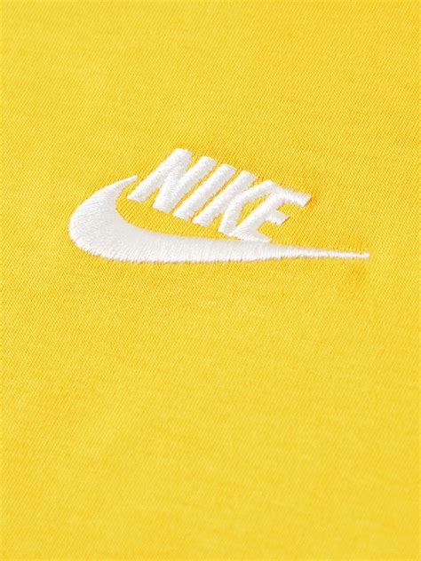 Nike - Sportswear Club Logo-Embroidered Cotton-Jersey T-Shirt - Yellow Nike