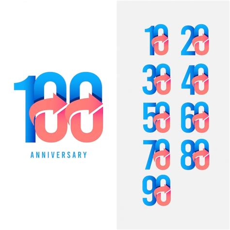 Premium Vector | 100 year anniversary set logo vector template design illustration