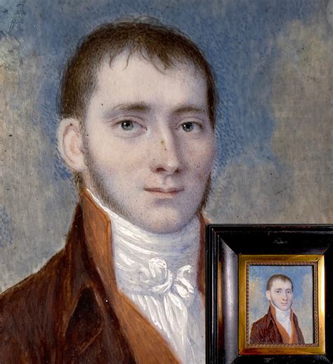 Antique French Portrait Miniature, Handsome Young Blue-eyed Man c.1820 – Antiques & Uncommon ...