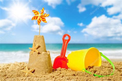 Sandcastle On The Beach Stock Photo by ©springfield 63340997