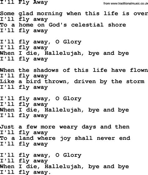 I'll Fly Away, by The Byrds - lyrics with pdf