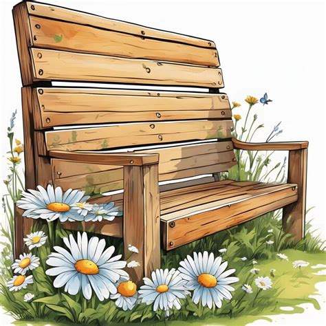 Premium AI Image | wooden bench Clipart