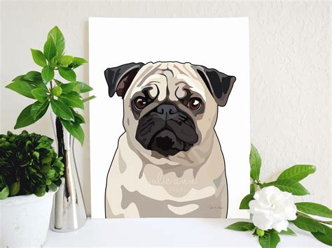 Pug Art Print Pug Dog Art Pug Decor Pug Wall Art Dog Art