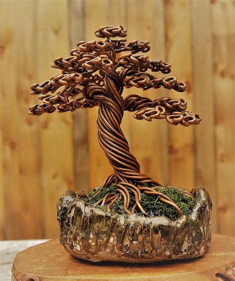 #172 Copper Wire Tree Sculpture Sculpture by Ricks Tree Art - Pixels