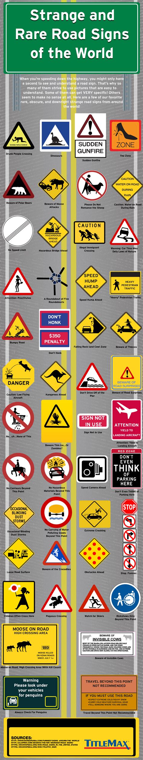 Strange And Rare Road Signs Of World