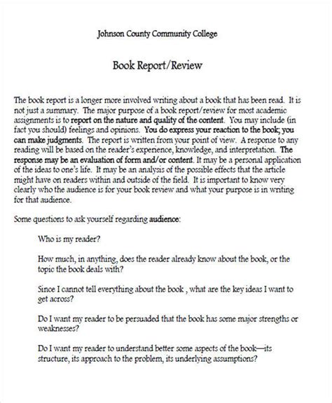 FREE 19+ Sample Book Report Templates in Word, Google Docs, Apple Pages