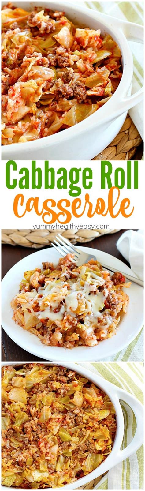 Beef Cabbage Roll Casserole - Yummy Healthy Easy