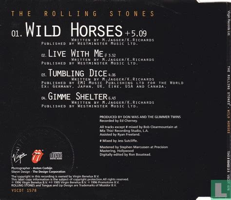 Wild Horses CDS 7243 8 93402 2 8 (VSCDT 1578) (1996) - Rolling Stones ...