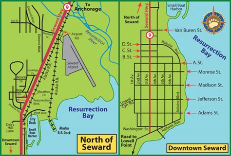 Maps of Alaska Roads By Bearfoot Guides: Map of Seward, Alaska