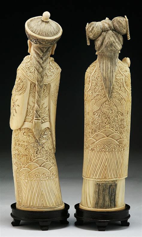 Sold Price: Pair Chinese Antique Carved Ivory Emperor & Empress - May 6, 0114 11:00 AM PDT