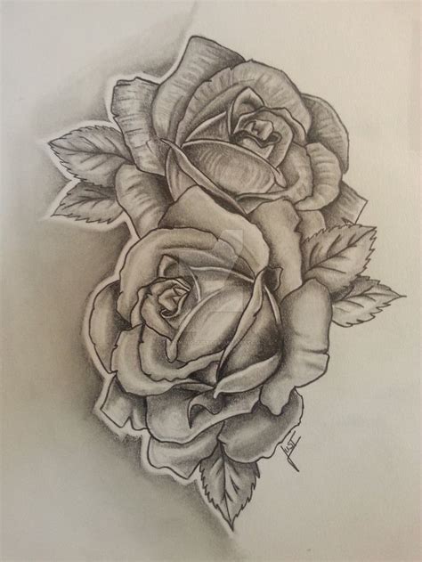 2 Roses - Tattoodesign by drawing-just ️FOSTERGINGER AT PINTEREST ️ 感謝 ...