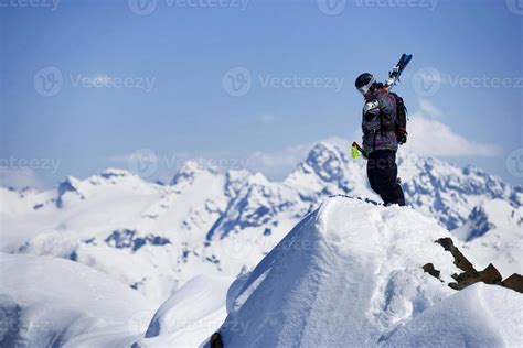 Skier on the Mountain Top 713765 Stock Photo at Vecteezy