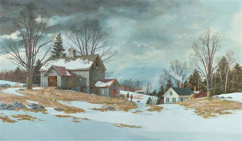 Pin by Kathryn Anatriello Campbell on Fred Swan-Winter | Farm art, Winter painting, Country art