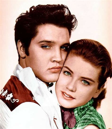 Elvis' 2nd film LOVING YOU in 1957 with co-star Dolores Hart (colored ...