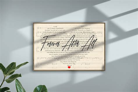 Luke Combs Forever After All Lyrics Poster Valentine's | Etsy