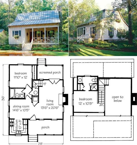 Planos de casas pequeñas - opciones de planificación y diseño | Tiny farmhouse, Cottage plan ...