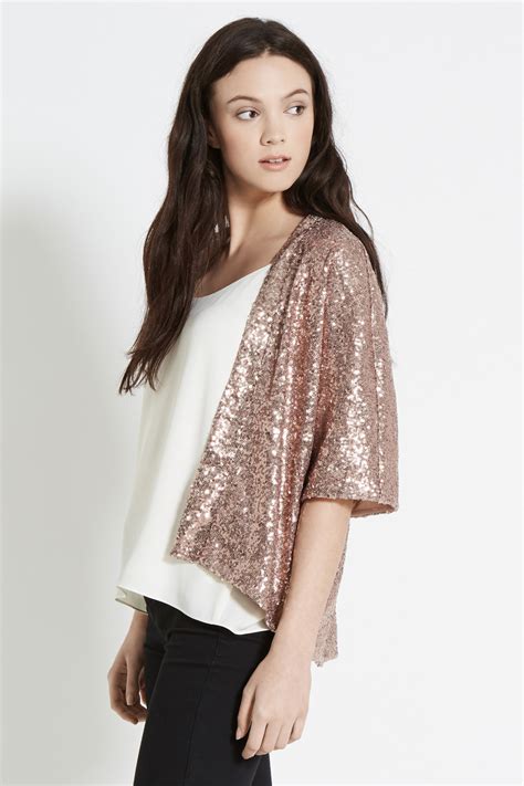 Lyst - Oasis Sequin Kimono in Black