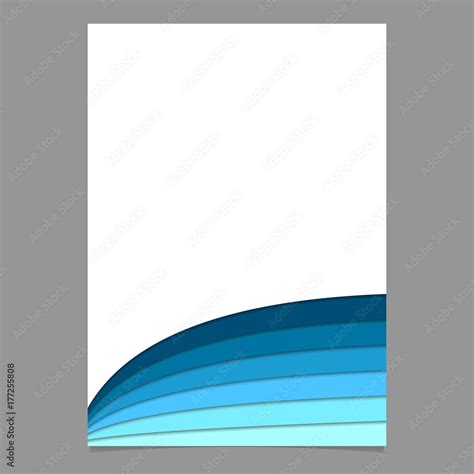 Blank brochure template from curved stripes in blue tones - vector ...