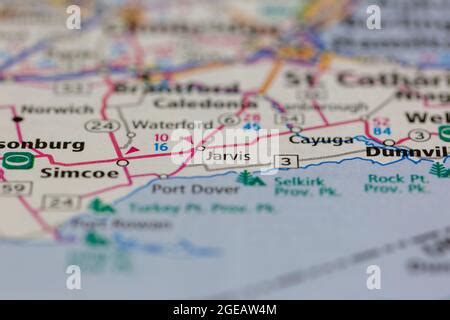 Jarvis Ontario Canada shown on a road map or Geography map Stock Photo - Alamy