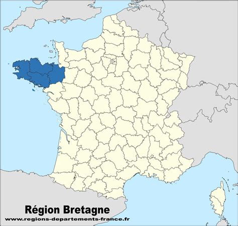 Région Bretagne : localisation, carte et départements.