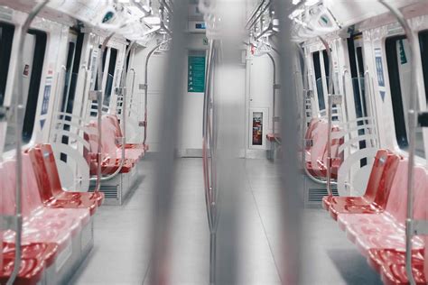 Online crop | HD wallpaper: gray and red train interior, train car interior, subway, indoor ...