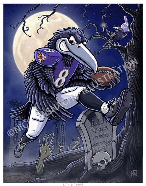 Ravens Football Art Print Lamar Jackson Baltimore Ravens - Etsy