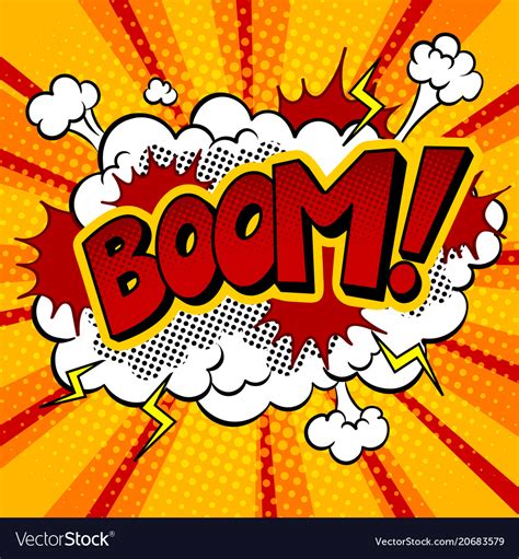 Boom word comic book pop art Royalty Free Vector Image