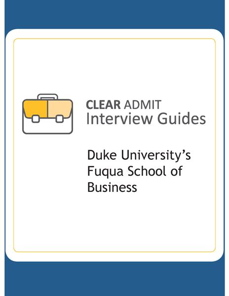 Interview Guide - Fuqua School of Business