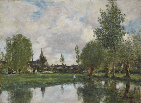 Village aux environs de Dunkerque, Eugène Boudin, 1889 | French paintings, Eugene boudin ...