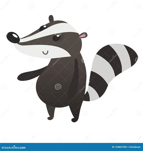 Cartoon Badger On A White Background.Flat Cartoon Illustration For Kids | CartoonDealer.com ...