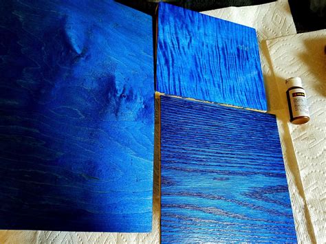 Using Wood Dyes On Maple and Oak - Blue Dye - Blue Wood Stain - YouTube | Blue wood stain ...