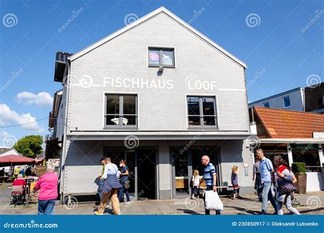 Husum, Germany - August 30, 2021: Fischhaus Loof Restaurant in Husum ...