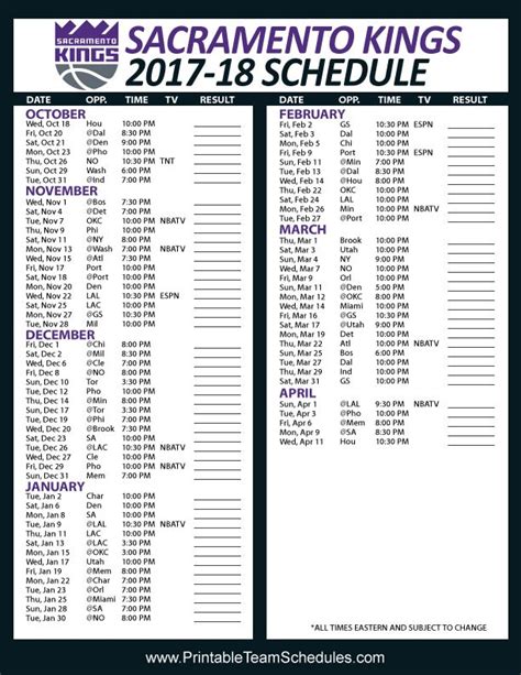 Sacramento Kings Schedule 2021 18 Printable - Printable Schedule