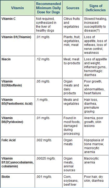 Vitamin B Complex For Dogs (Dosage Conversion Chart) | Vitamins for skin, Vitamin deficiency ...