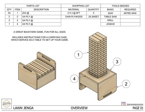 DIY Lawn Jenga Build Plans PDF Plans Yard Jenga - Etsy | Yard jenga ...