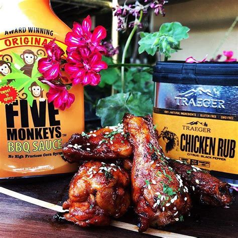 Traeger Chicken Rub and @fivemonkeysbbqsauce make quite the dynamic duo ...