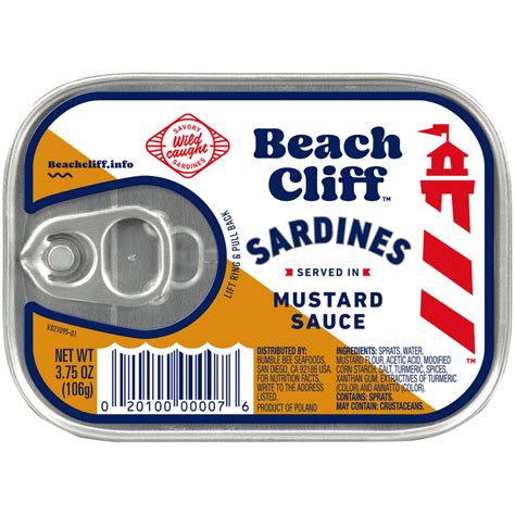 Beach Cliff® Sardines in Mustard Sauce 3.75 oz. Can - Walmart.com ...