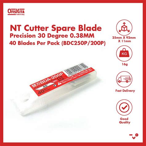 Ofiskita | NT Cutter Spare Blade Precision 30 Degree 0.38MM 40 Blades ...