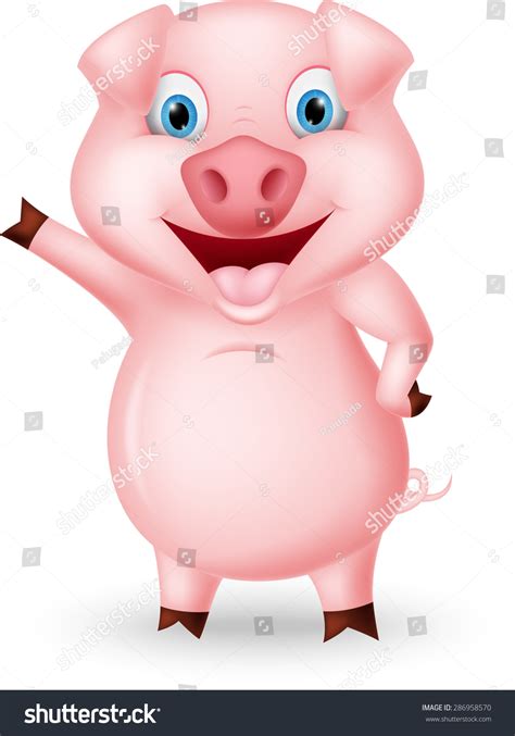 Cute Pig Cartoon Presenting Stock Vector 286958570 : Shutterstock