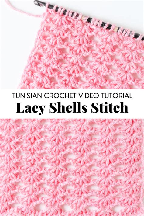 TL Yarn Crafts - How to Crochet the Tunisian Crochet Lacy Shells Stitch - VIDEO TUTORIAL | TL ...