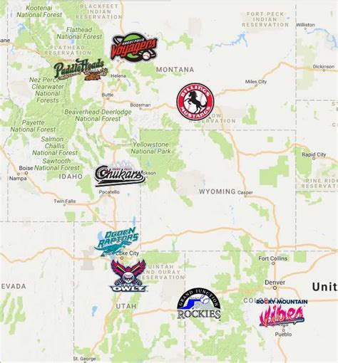 Pioneer League Map | Teams | Logos - Sport League Maps