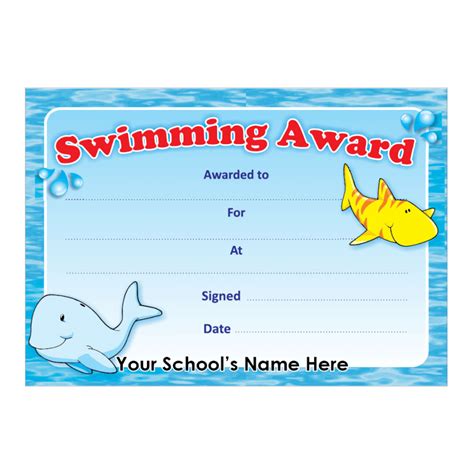 Swimming Award Certificate Free Printable Certificates, Blank Certificate Template, Certificate ...