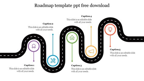 Infographics PowerPoint Template Road Map