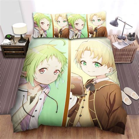 Mushoku Tensei Four Main Characters Artwork Bedding Sets - Duvet Cover, Flatsheet, Pillowcases ...