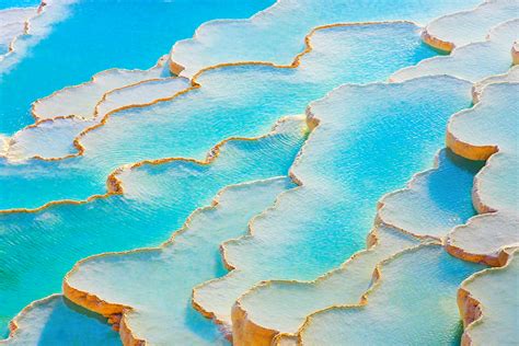 Travertines of Pamukkale, Thermal pools, Limestone, Turkey - Download ...